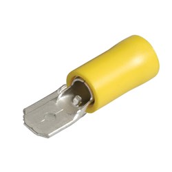 6.3 X 0.8MM MALE BLADE TERMINAL YELLOW (100 pack)