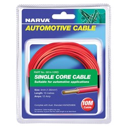 NARVA CABLE SINGLE CORE 4MM 15A 10M
