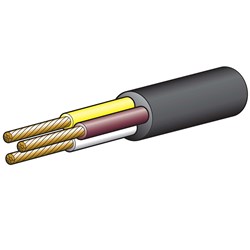 10AMP 3MM WHITE YELLOW BROWN 3 CORE WIRE