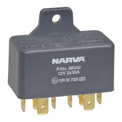 NARVA TWIN RELAY 12V 30AMP 5 X 5 PIN
