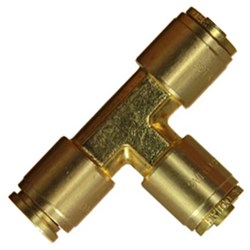 3/8&quot; TUBE BRASS QUICK FIT 3 WAY TEE