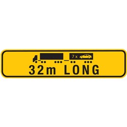 WA 32M LONG ROAD TRAIN PBS WARNING SIGN - ONE PIECE - VINYL BANNER